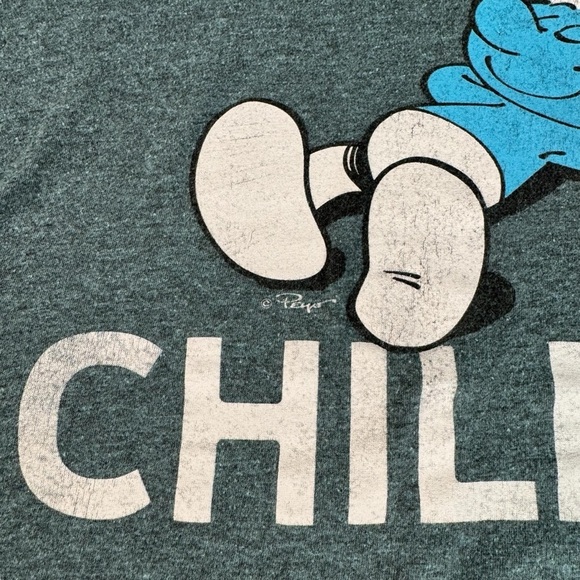 The Smurfs 'I'd Rather Be Chillin' Graphic T-Shirt Size Medium Casual Wear - Picture 3 of 8